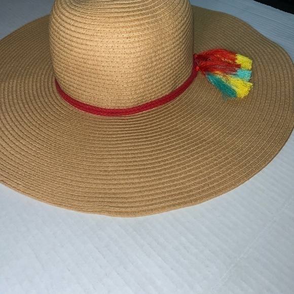 Serra floppy boho wide brim straw beachy hat with tassels. - Picture 10 of 11